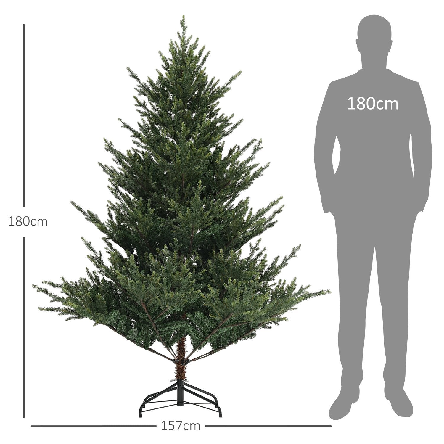 Konstgjord julgran, 180cm, flamskyddad, inomhus