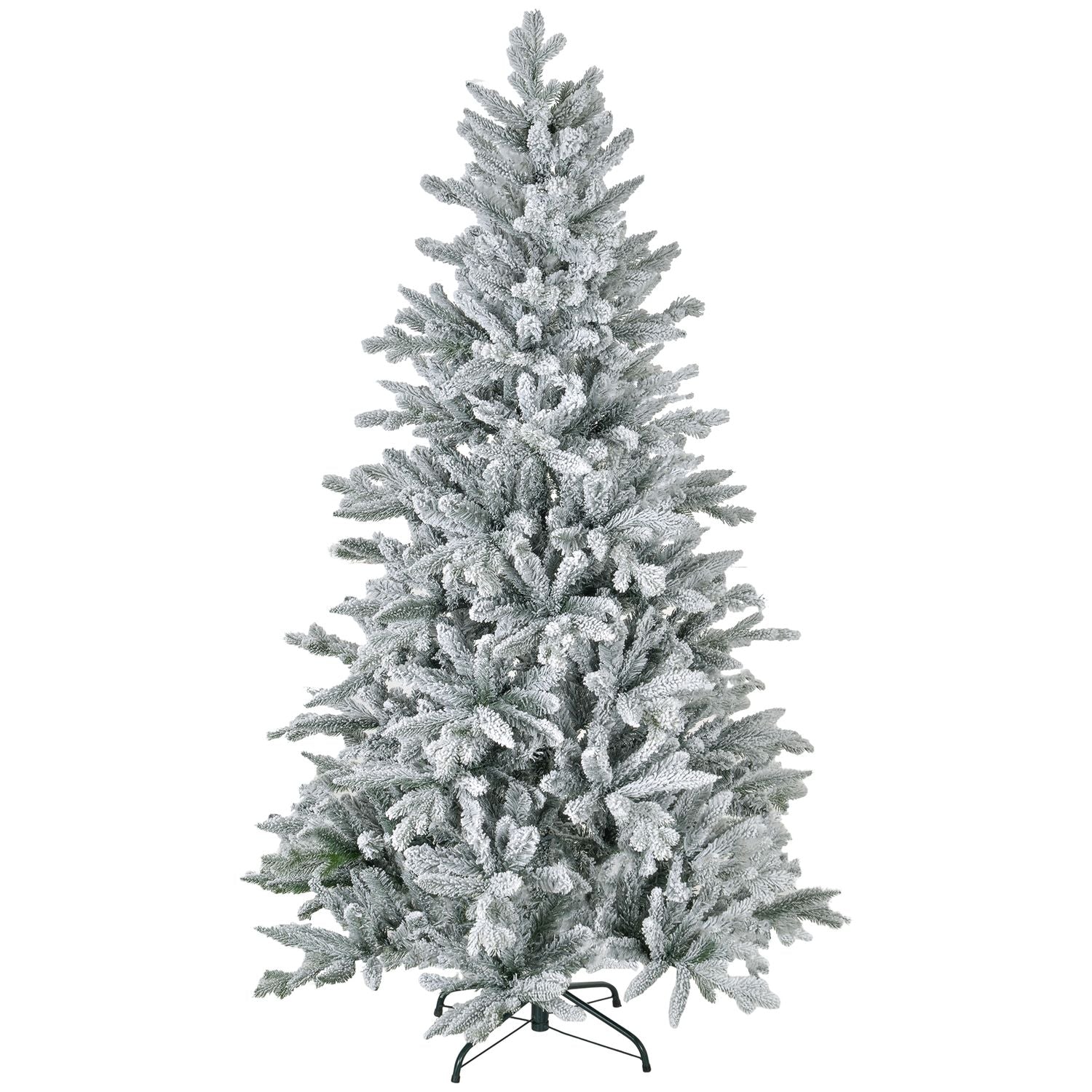 Konstgjord julgran, 180cm, snöiga grenar, metallställ