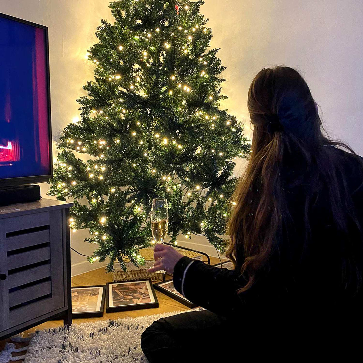 Kunstig juletre med 700 LED-lys, 2,1 m høyt