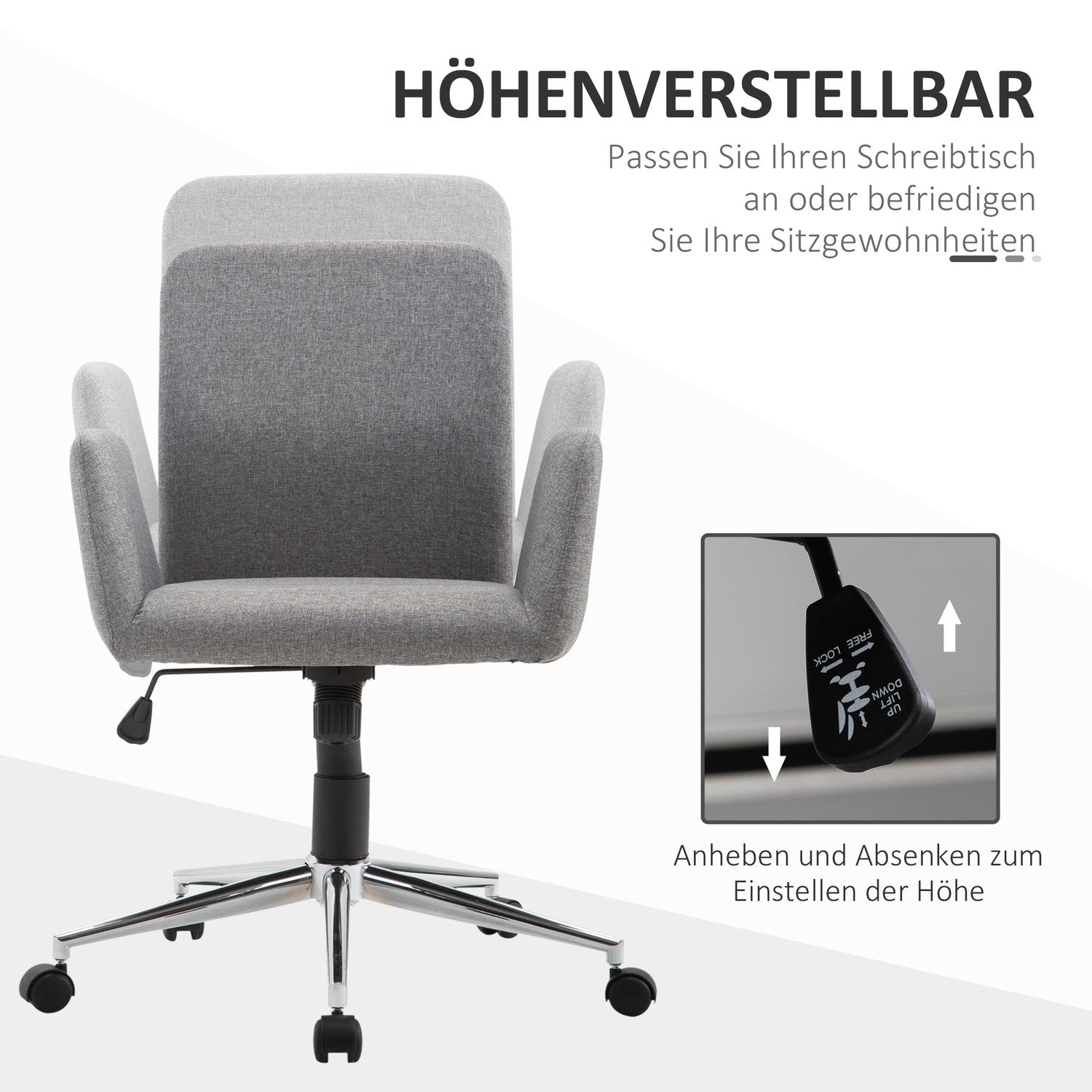 Kontorssnurrstol, ligg- och höjdjusterbar, nordisk stil