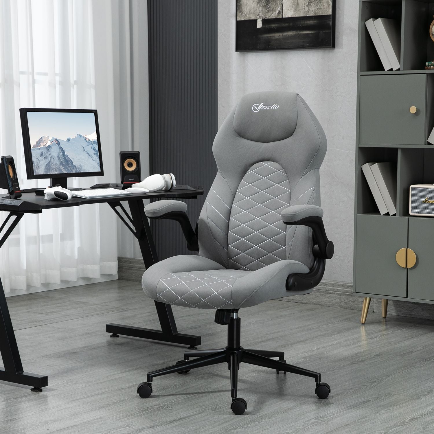 Ergonomisk skrivbordsstol, vridbar med justerbara armstöd