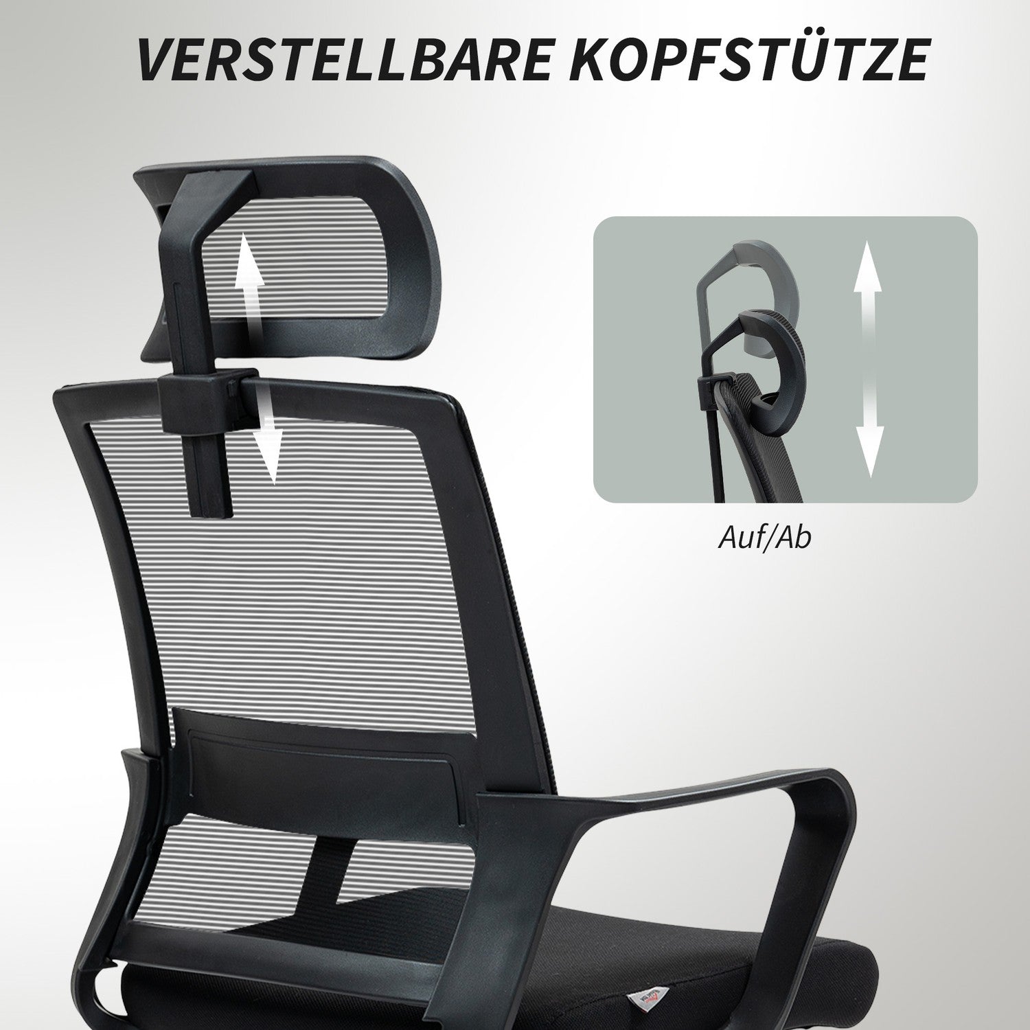 Ergonomisk kontorsstol med armstöd och justerbart nackstöd