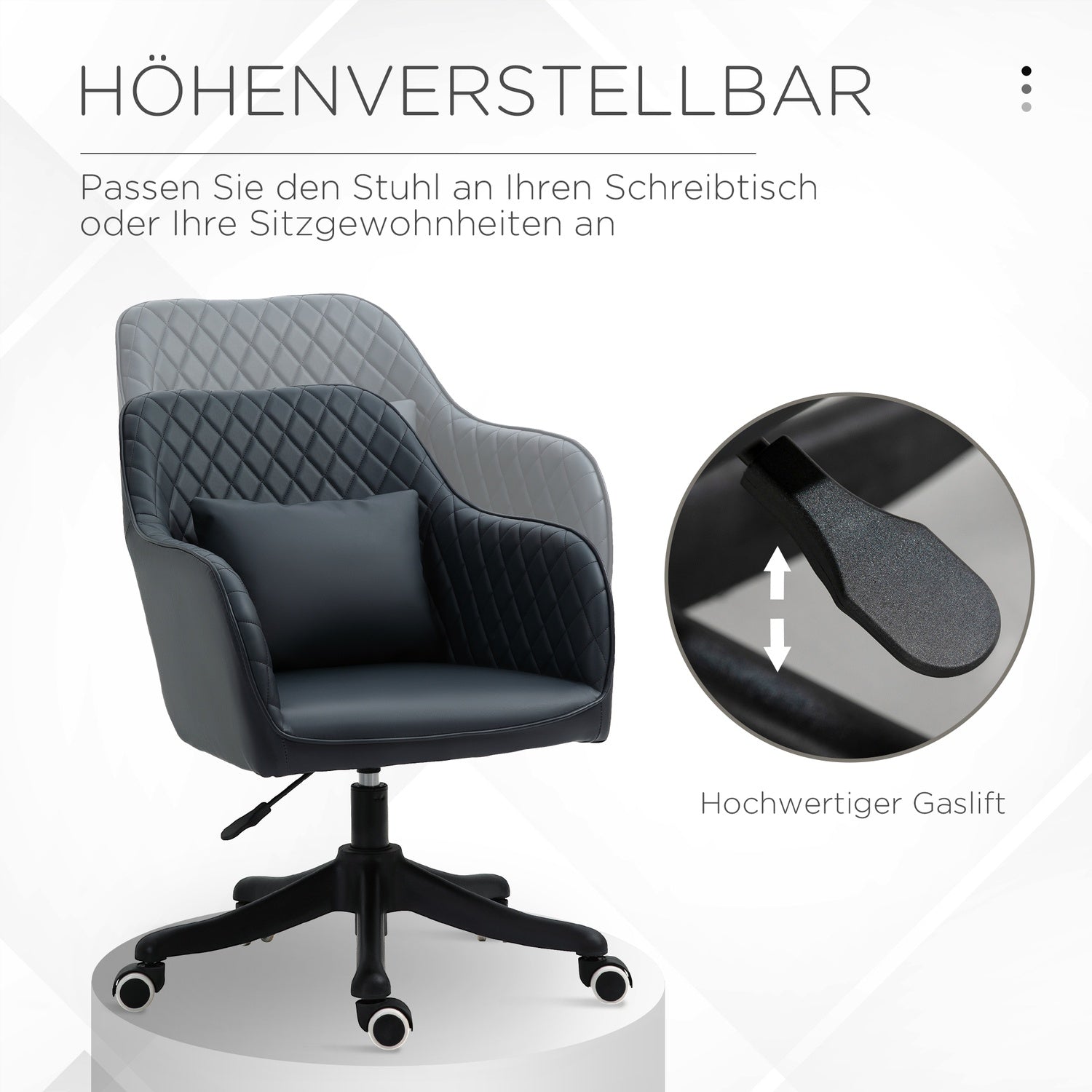 Kontorsstol med massage, vibration, svankstöd, antracit