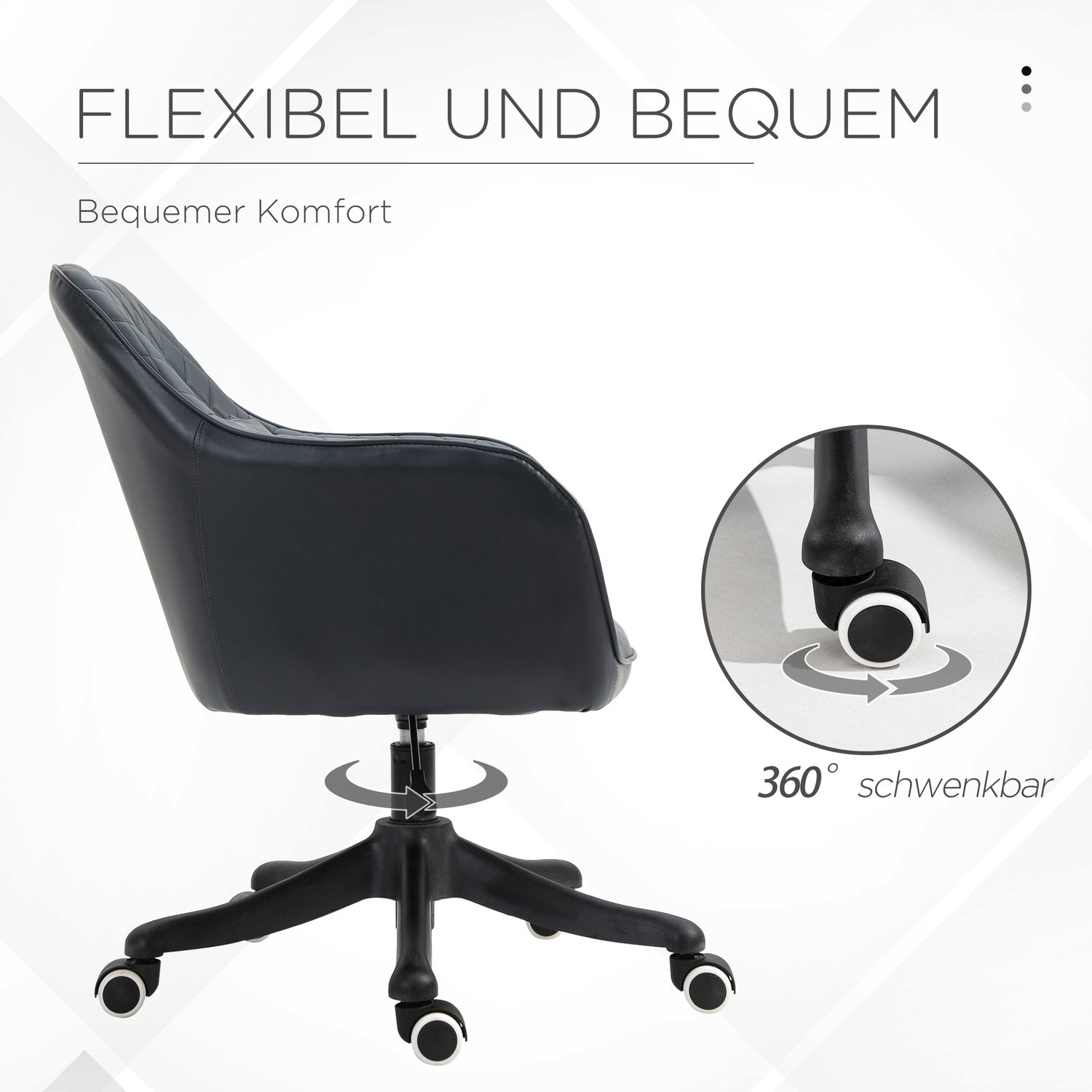 Kontorsstol med massage, vibration, svankstöd, antracit