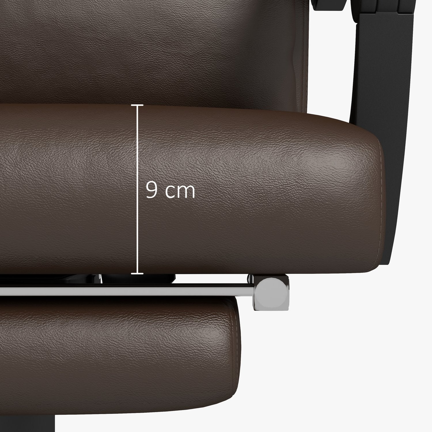 Kontorsstol med massagefunktion, ergonomisk skrivbordsstol med liggfunktion, nackstöd, höj- och sänkbar, brun