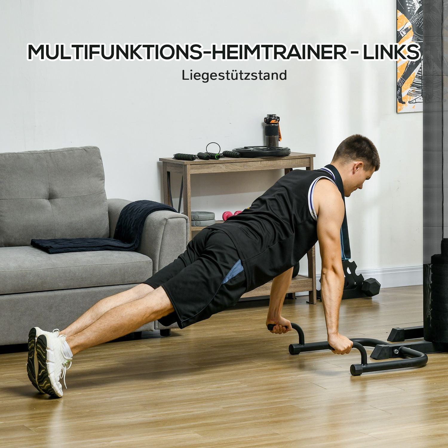 Multifunktionell hemmagymstation med vikter, svart