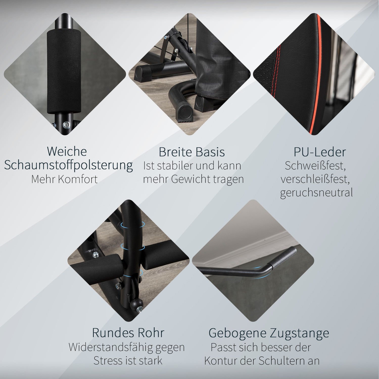Home Gym Power Station – 45 kg vikter, latdrag, bänk