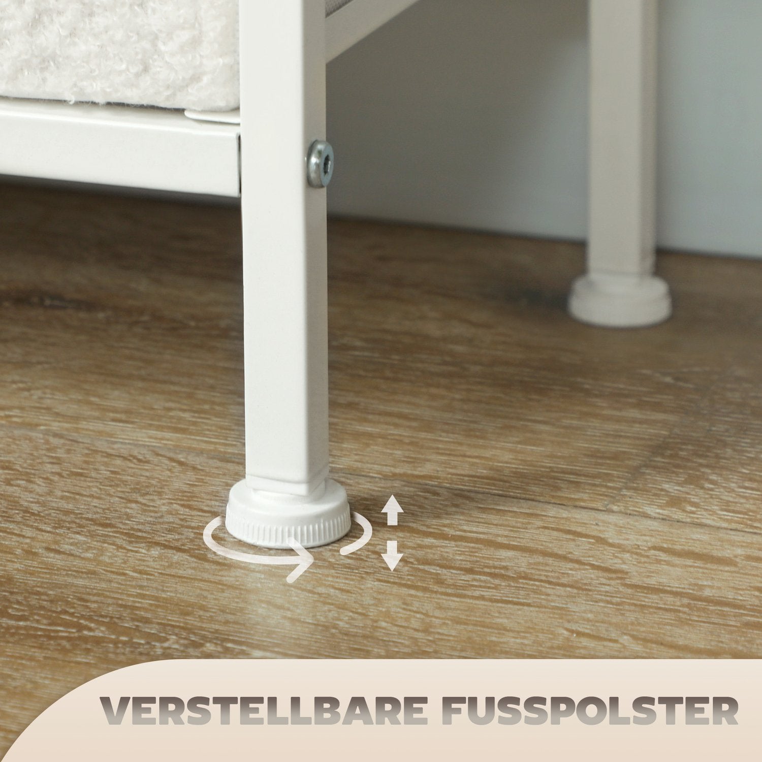 Krämvit tygkista med 9 lådor – Vardagsrumsförvaring