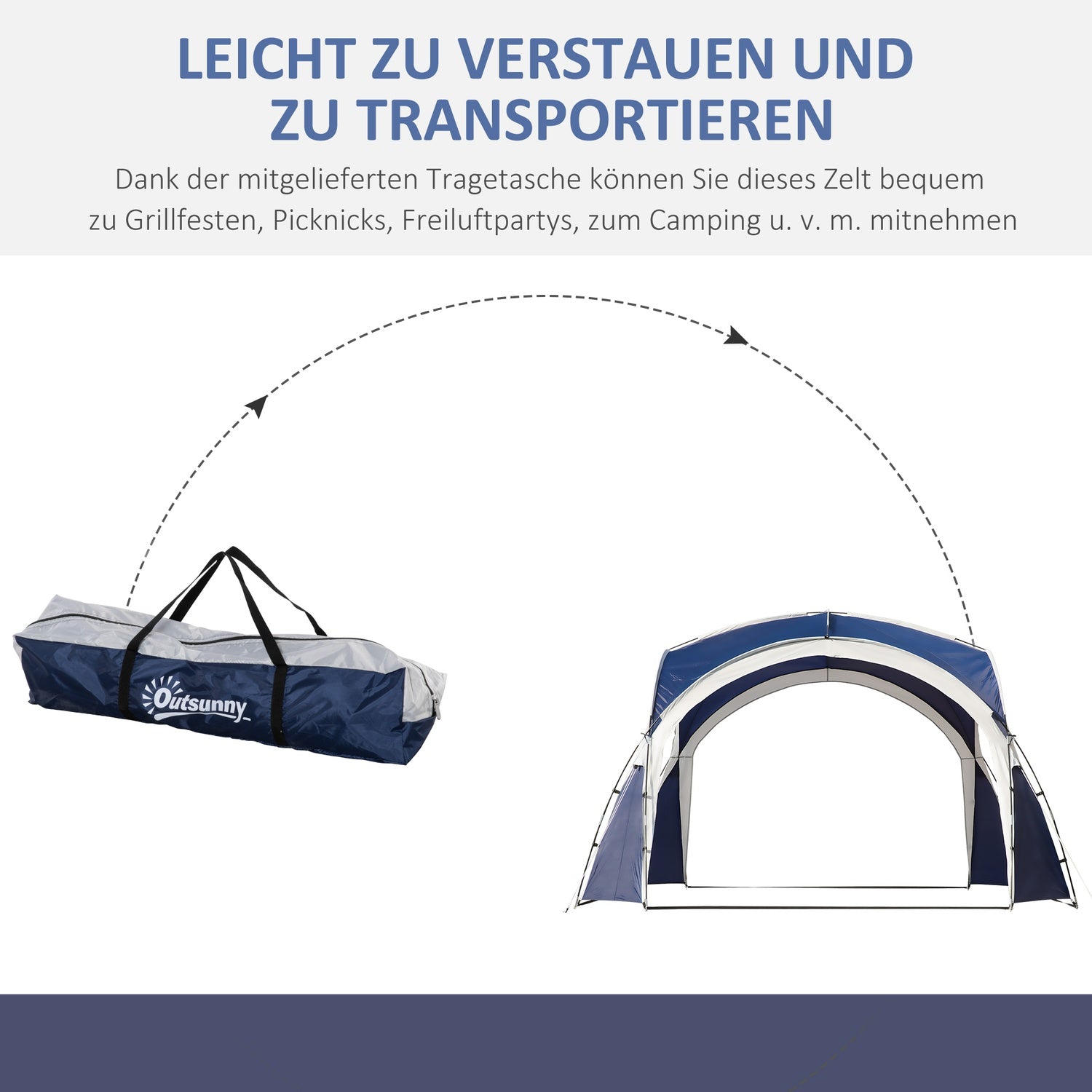 Blue Dome partytält, polyester, 6-8 personer, 3,5m