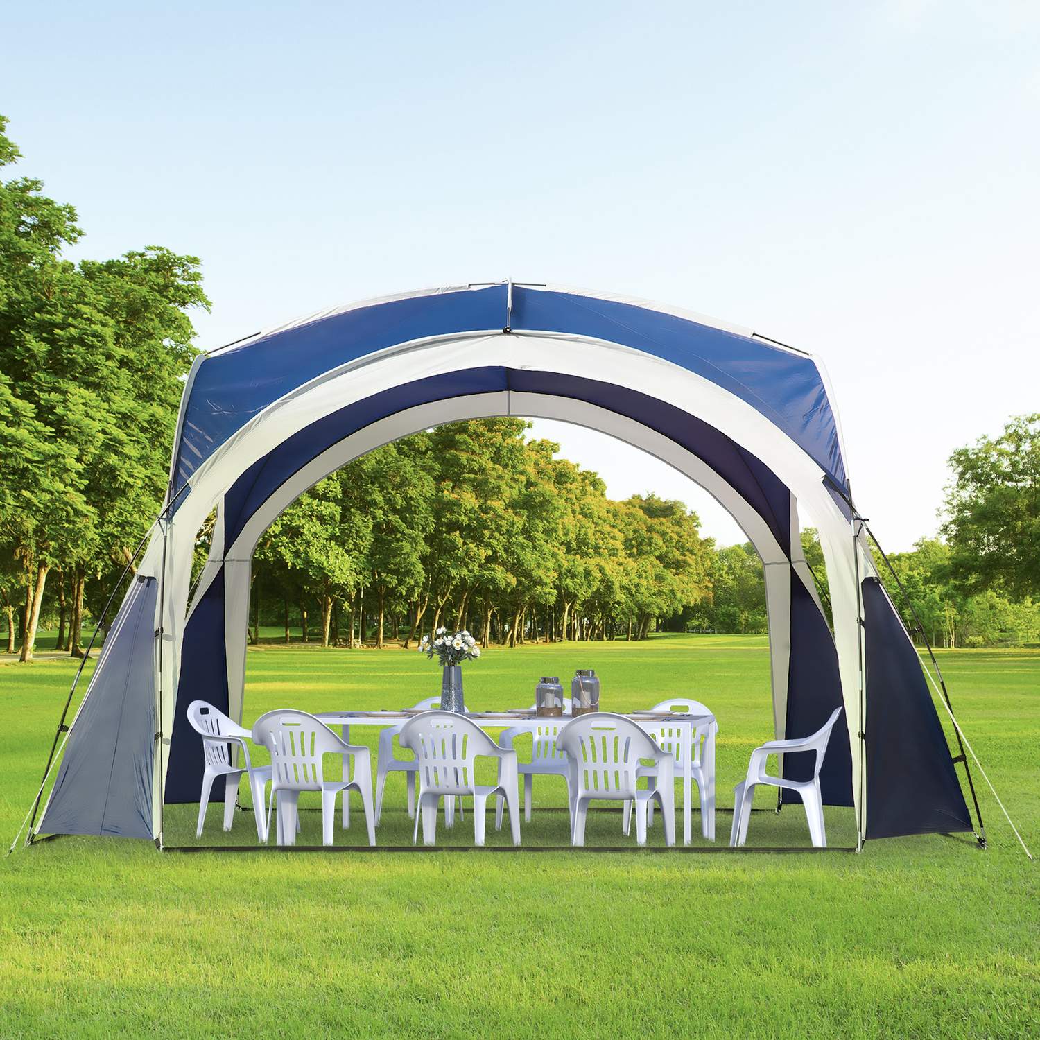 Blue Dome partytält, polyester, 6-8 personer, 3,5m