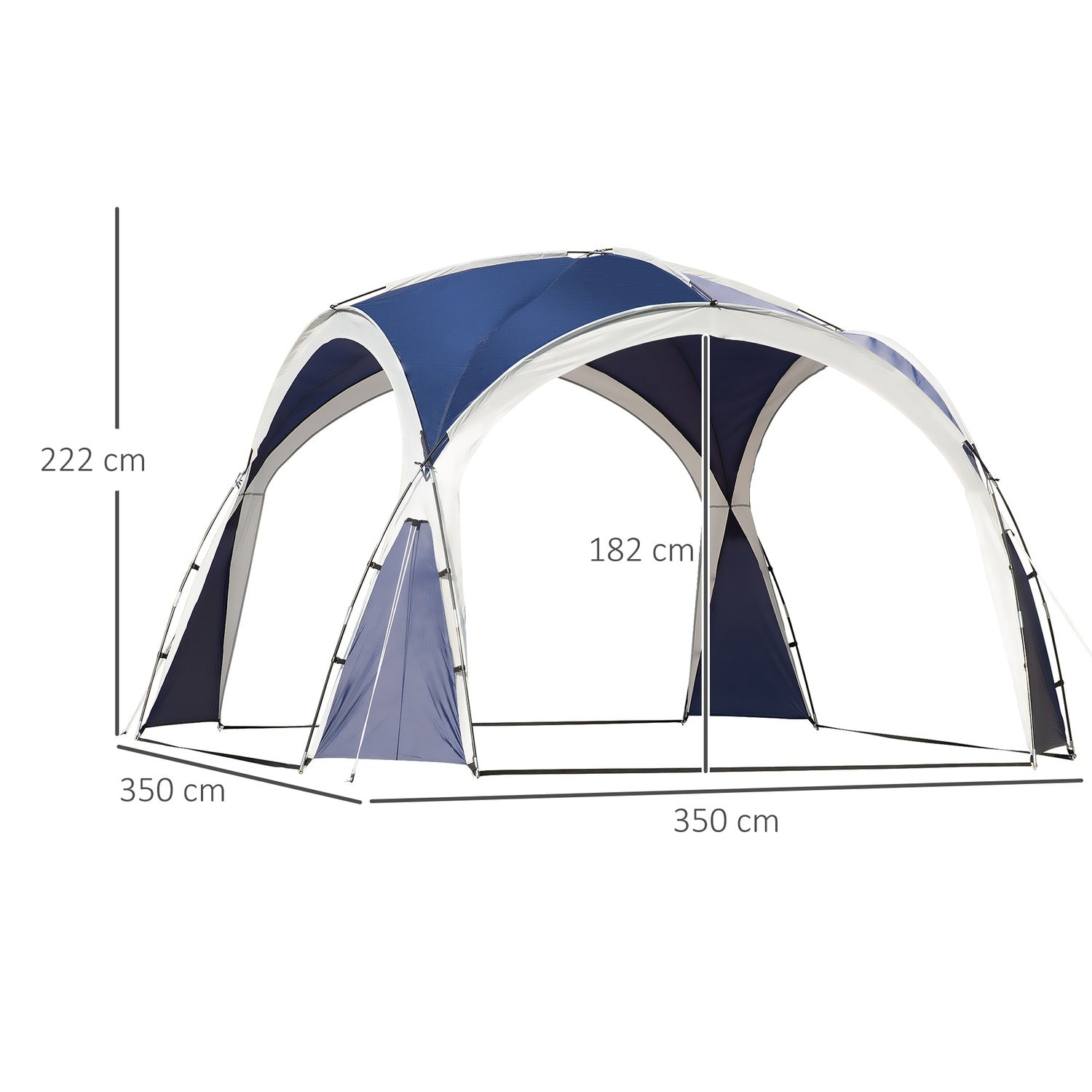 Blue Dome partytält, polyester, 6-8 personer, 3,5m