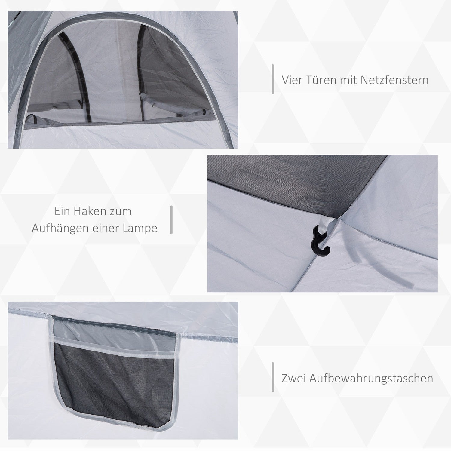 4-personers kupoltält, lätt och vattentätt för camping