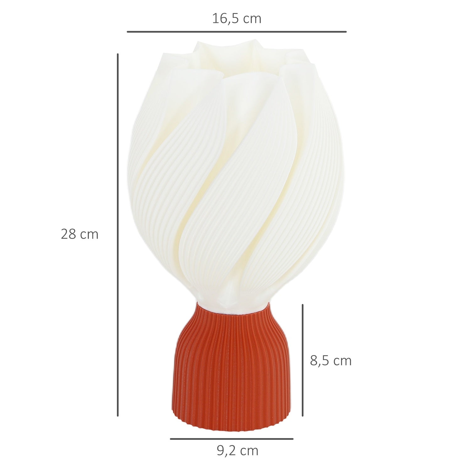 LED Bordslampa med 3D Flower Lampskärm, Vit