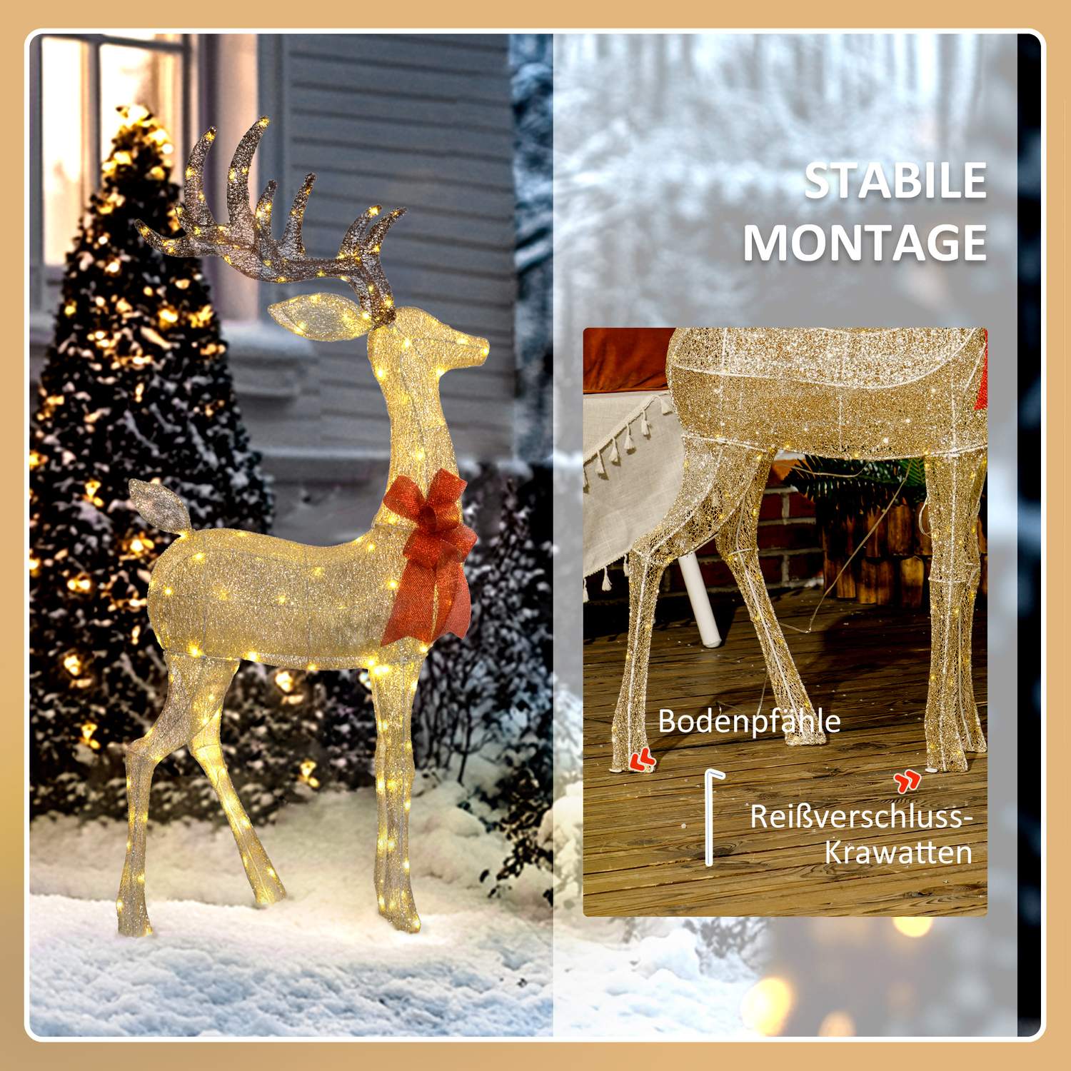 LED Ren juldekoration, Varmvit, Timer