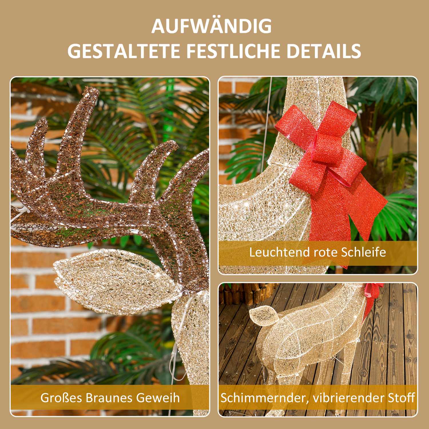 LED Ren juldekoration, Varmvit, Timer