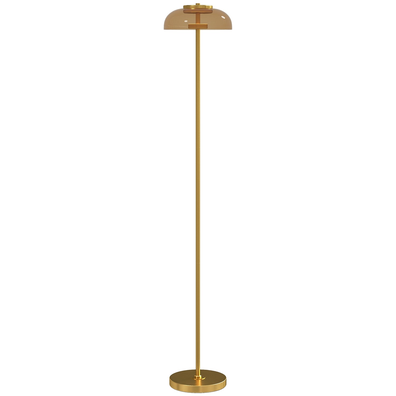 LED-golvlampa, 3000K varmt ljus, mässingsfinish, fotpedal