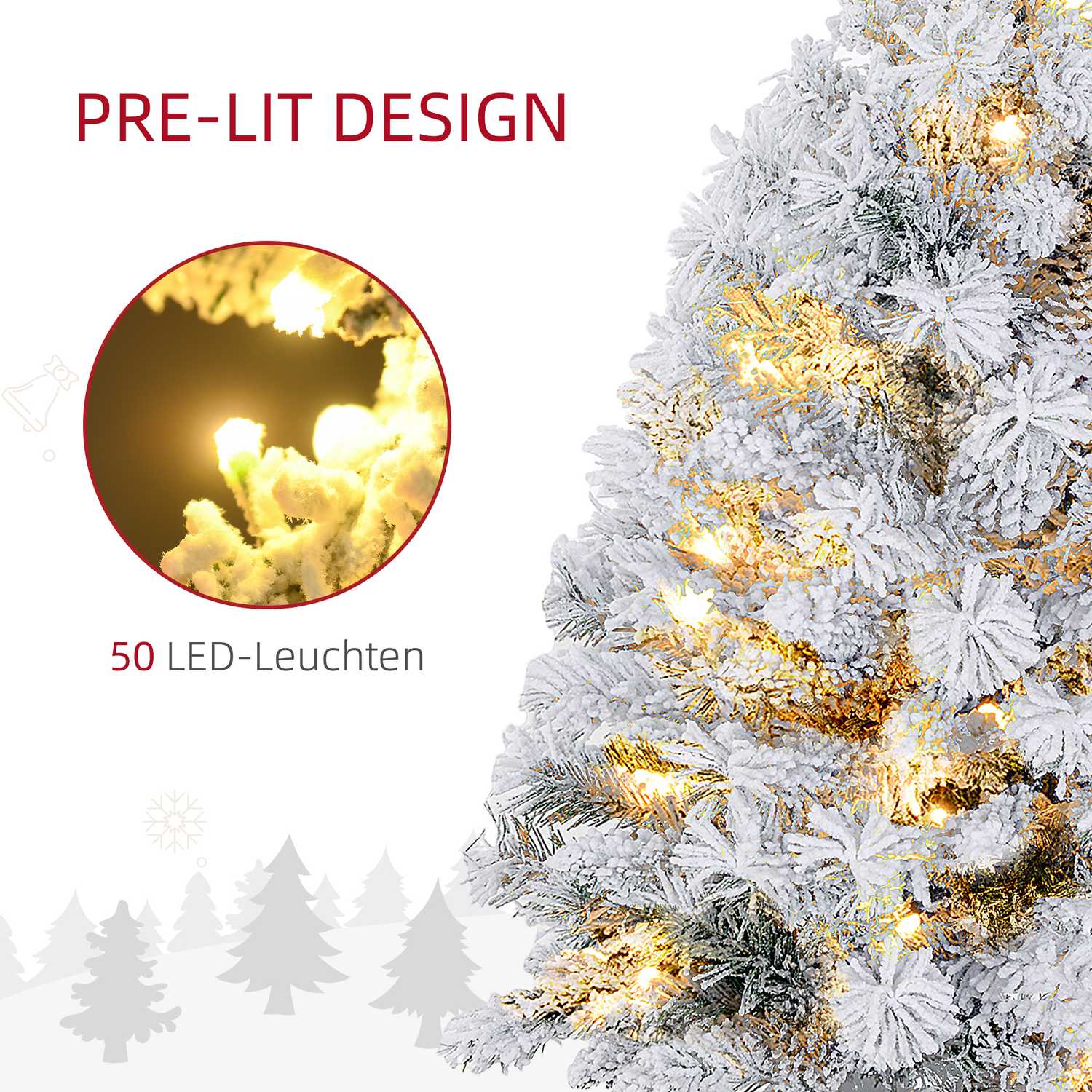 LED julgran, 92 cm, varmvita ljus, inomhusbruk