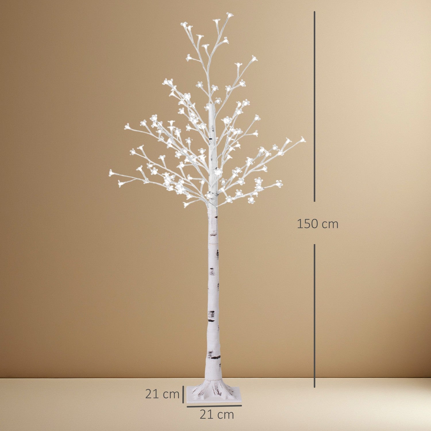 LED-ljusgran, 150 cm, varmvit, inomhus-/utomhusbruk