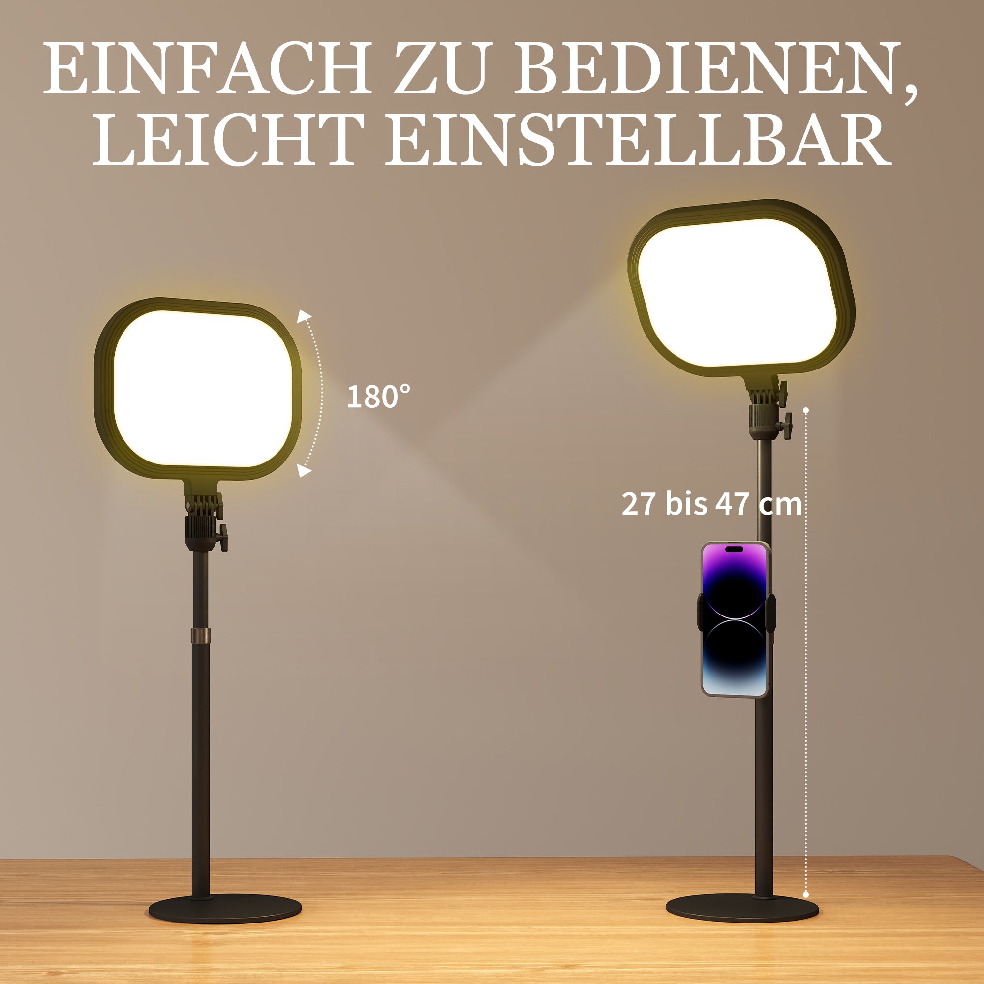 LED sänglampa, 10 dimningsnivåer, 5 färger, minnesfunktion, metall, svart