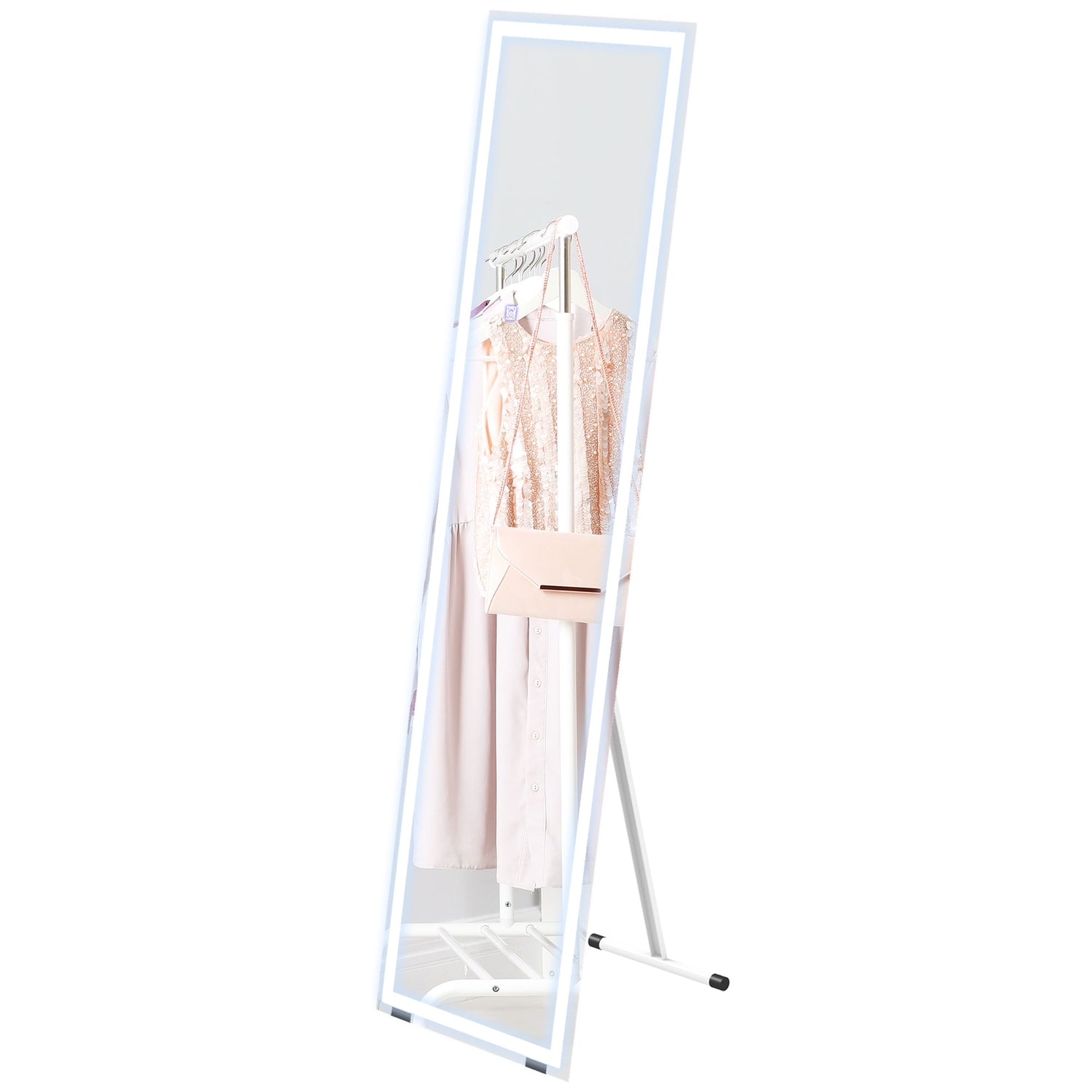 LED-spegel i full längd, 40x150cm, Touch Control, Vit