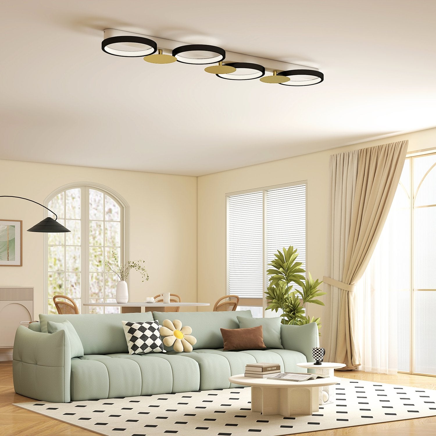 LED-taklampa 38W, 1500LM, 3000K-6500K, fjärrkontroll