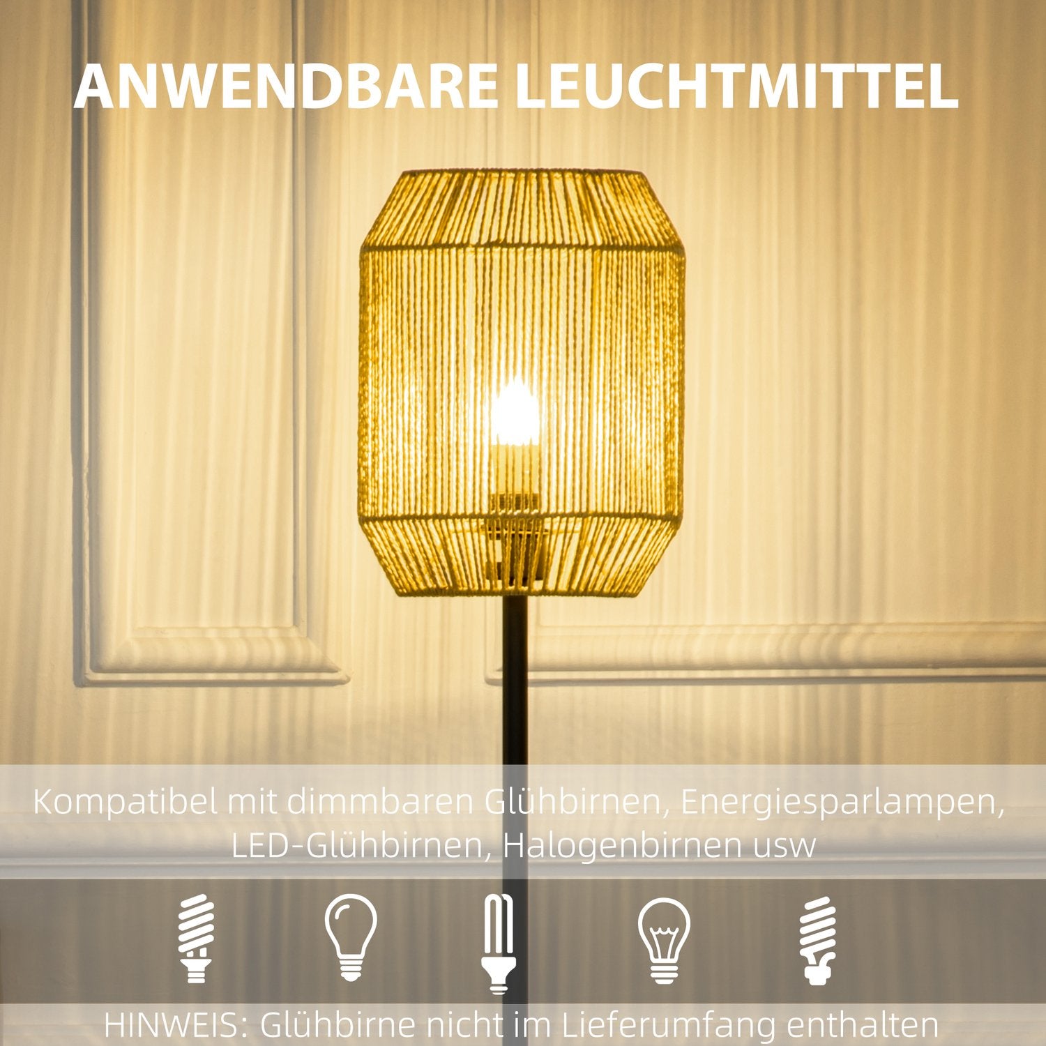 Lampset om 2 – golv och bord, E27 sockel, linneskärm