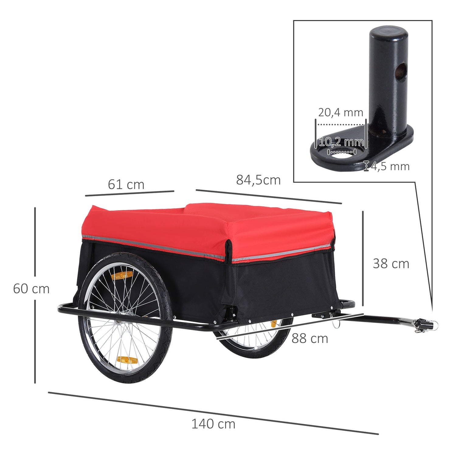 Lastcykelvagn – Transportverktyg, svart och rött