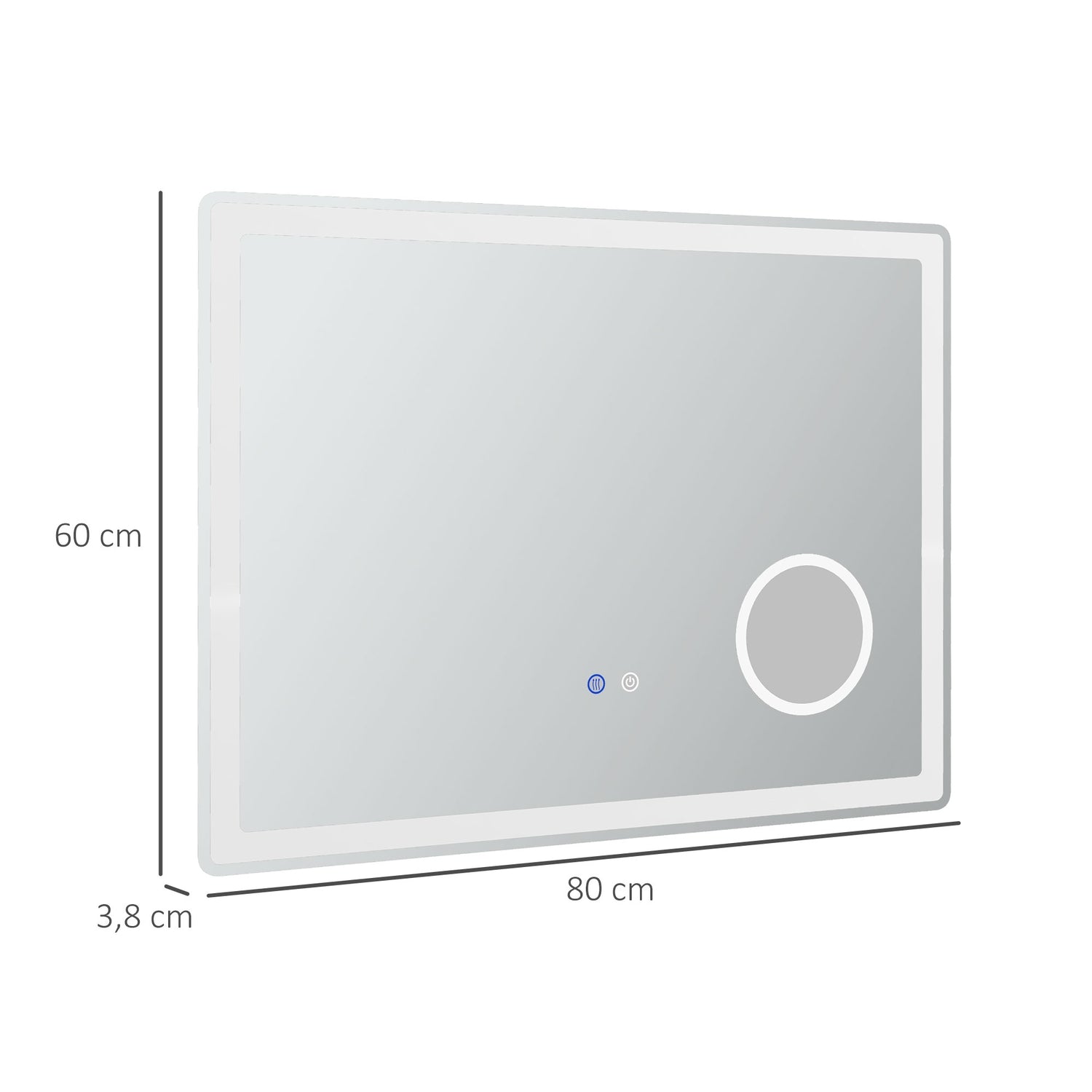 LED badrumsspegel med 3X förstoring, Touch, Anti-Imma