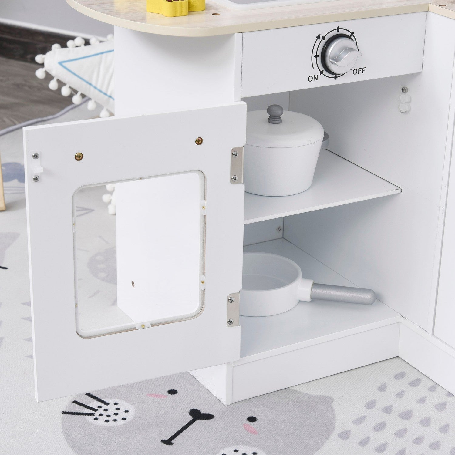 Lekset för barnkök med vattendispenser och tillbehör