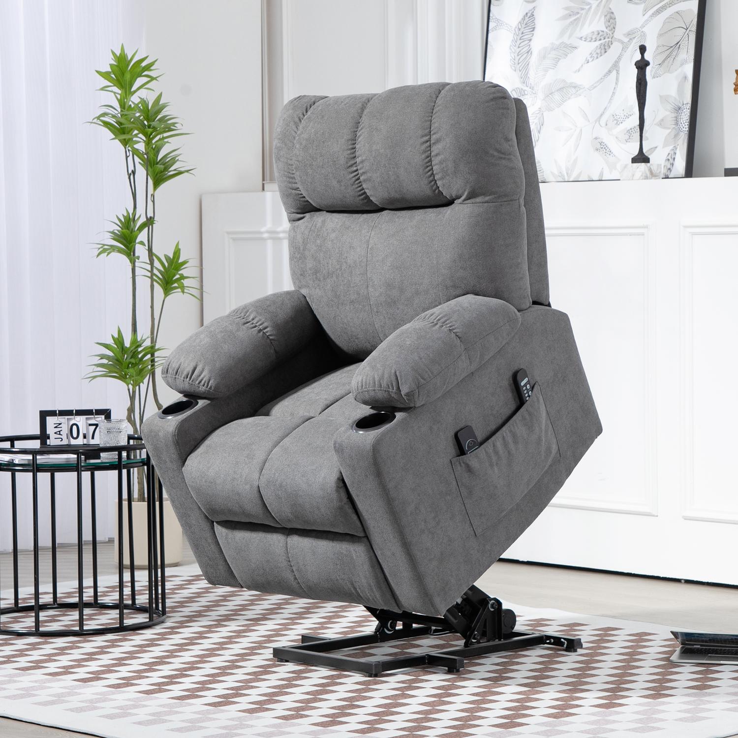 Liggstol med ståhjälp, massage och höjdjustering