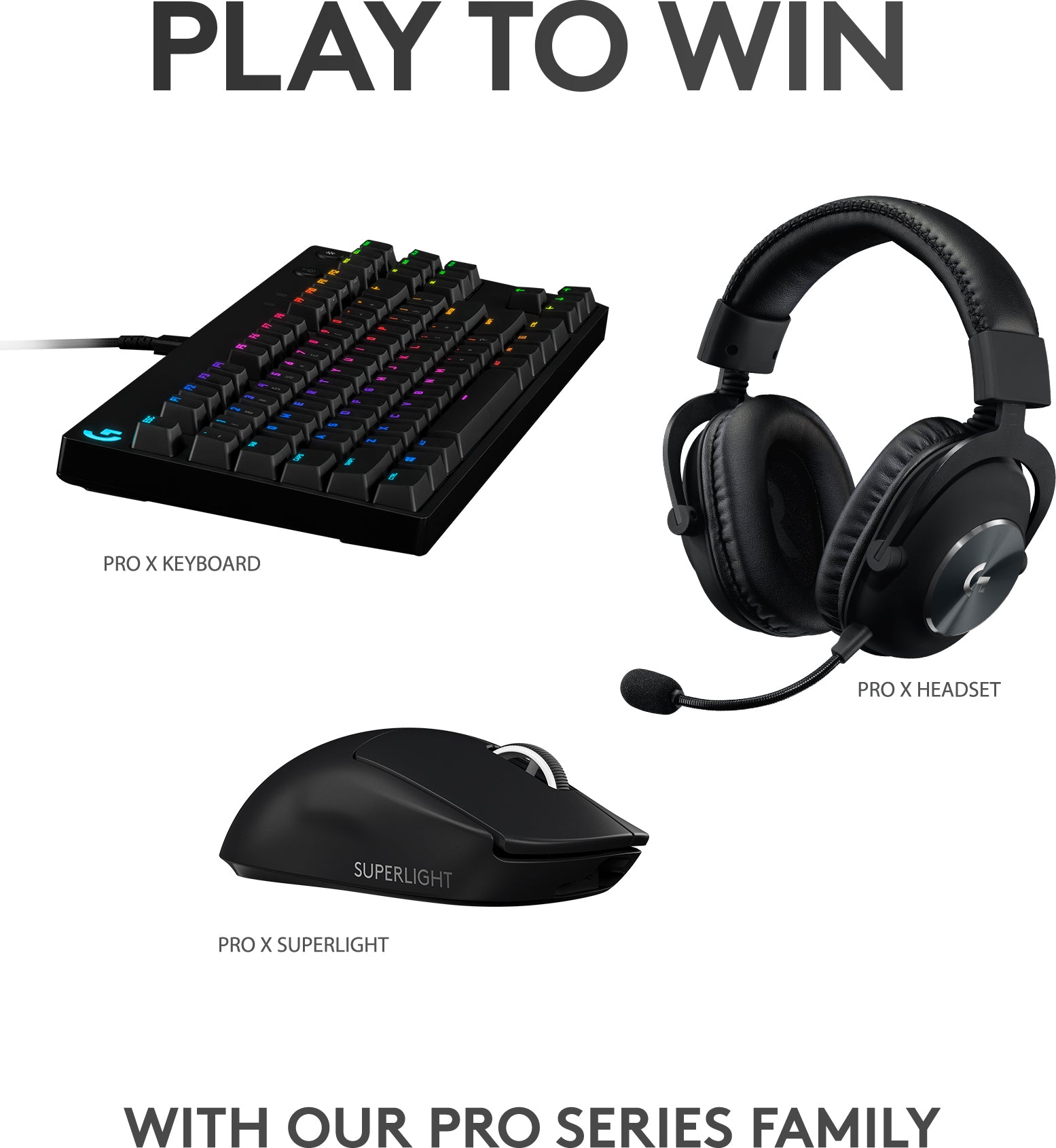 Logitech Pro X Superlight - spelmus, svart