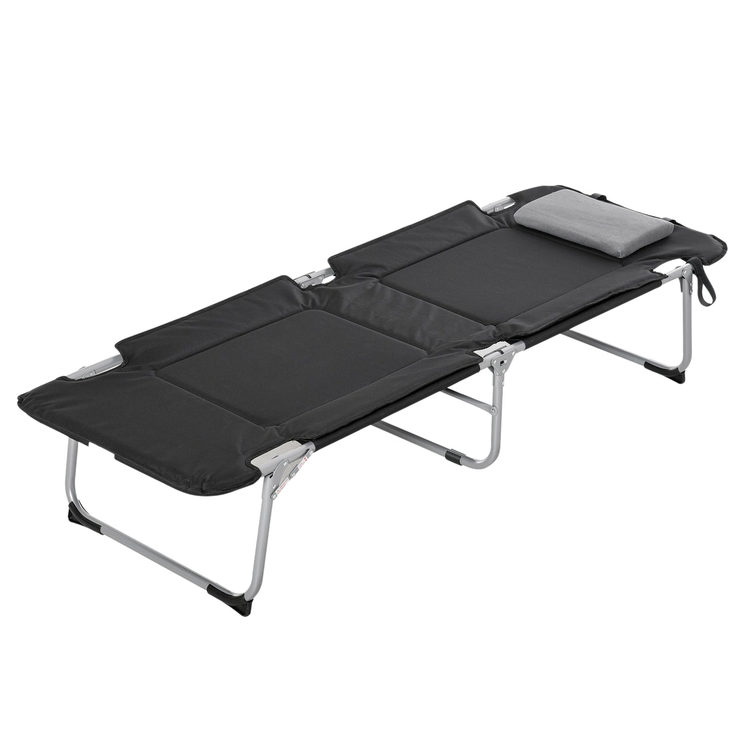 Lätt bärbar campingsäng med kudde, 183x66x33cm