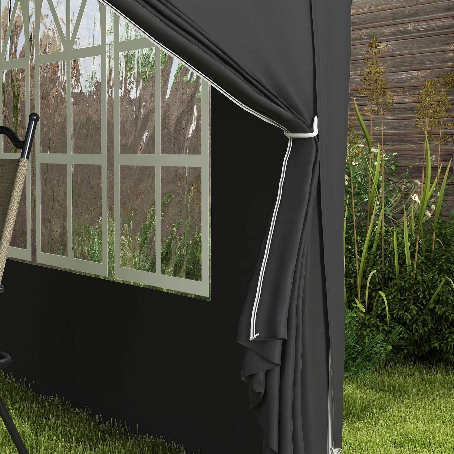 Pop-Up Gazebo 3x3m, Vattenavvisande, UV 50+, Svart