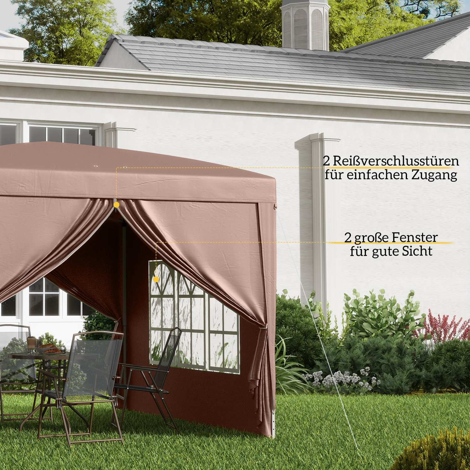 Pop-Up Gazebo 3x3m, UV-skydd, Vattenavvisande, Stabil