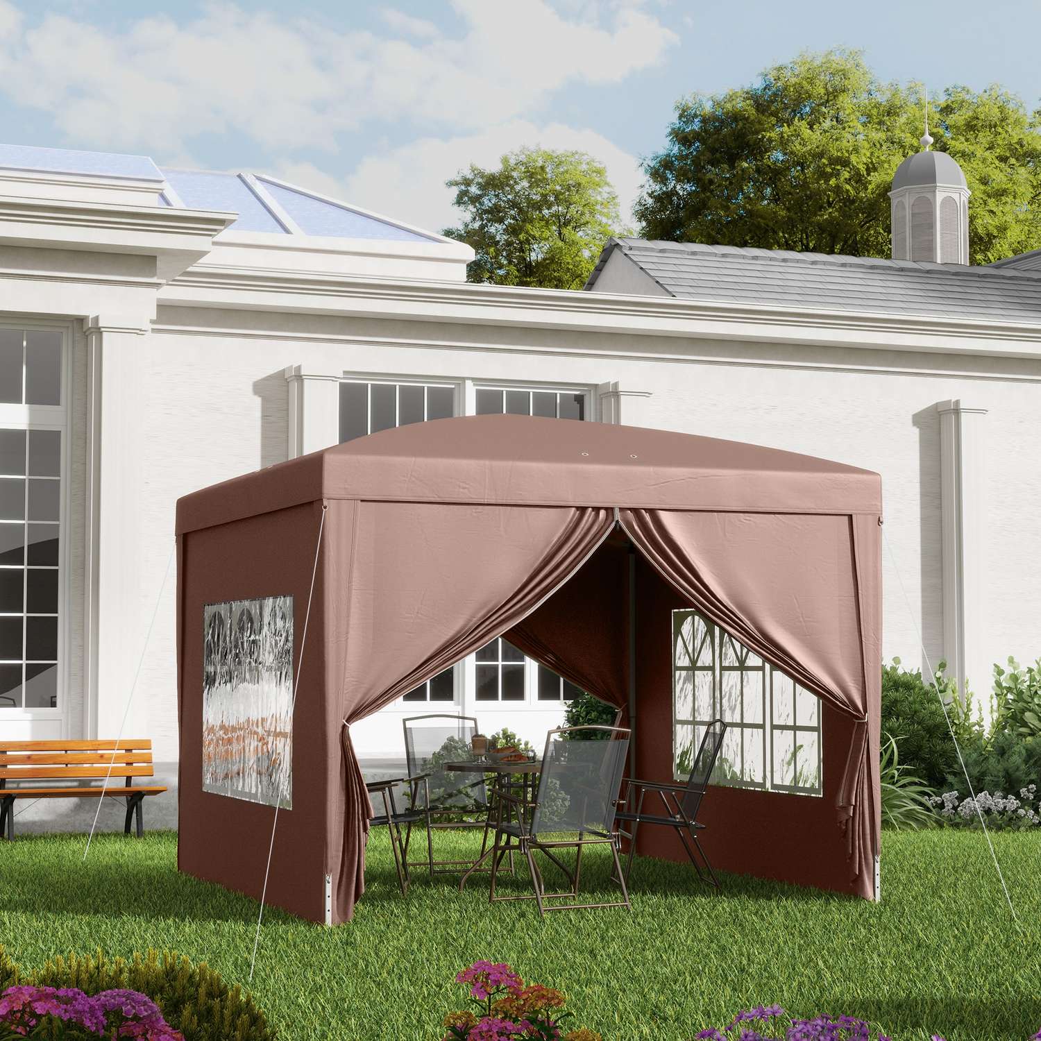 Pop-Up Gazebo 3x3m, UV-skydd, Vattenavvisande, Stabil