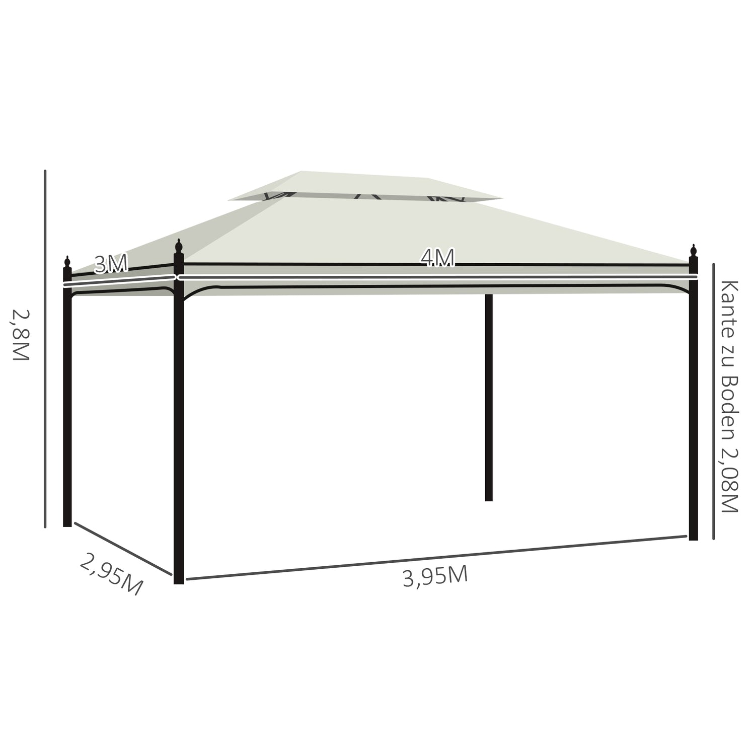 Cream Luxury Garden Pavilion Tält 3x4 m – Perfekt för terrass