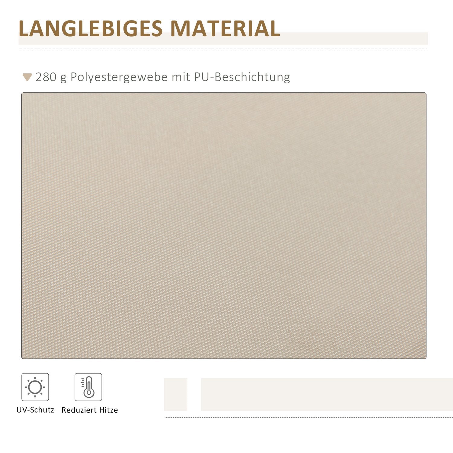 Manuell fällarmsmarkis, 4m, Solskydd, Vit/Beige