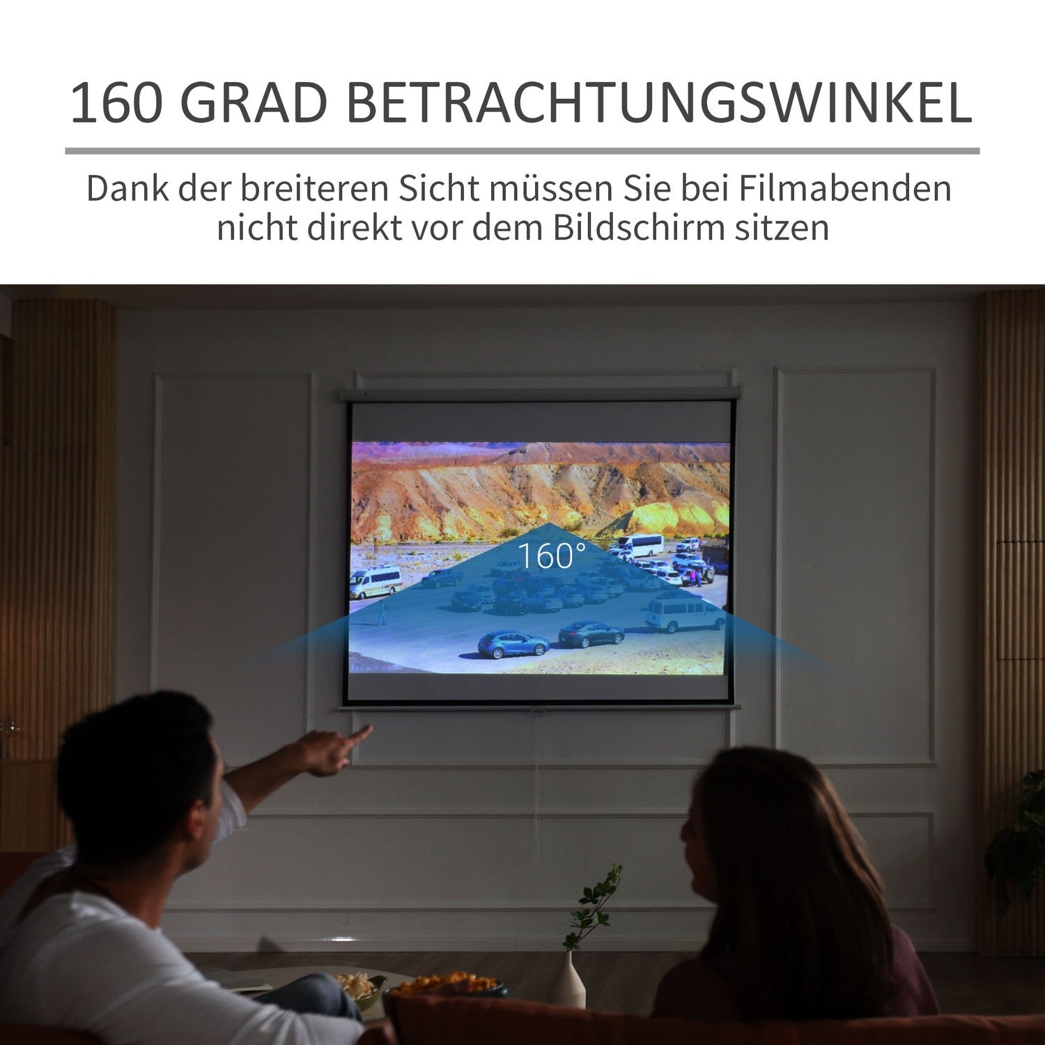 Manuell projektorduk, 100 tum, 4:3/16:9, hemmabio