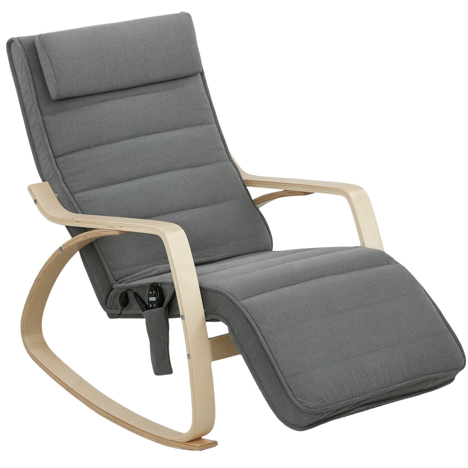 Massage gungstol med ländryggsvärme, 3 lägen, grå