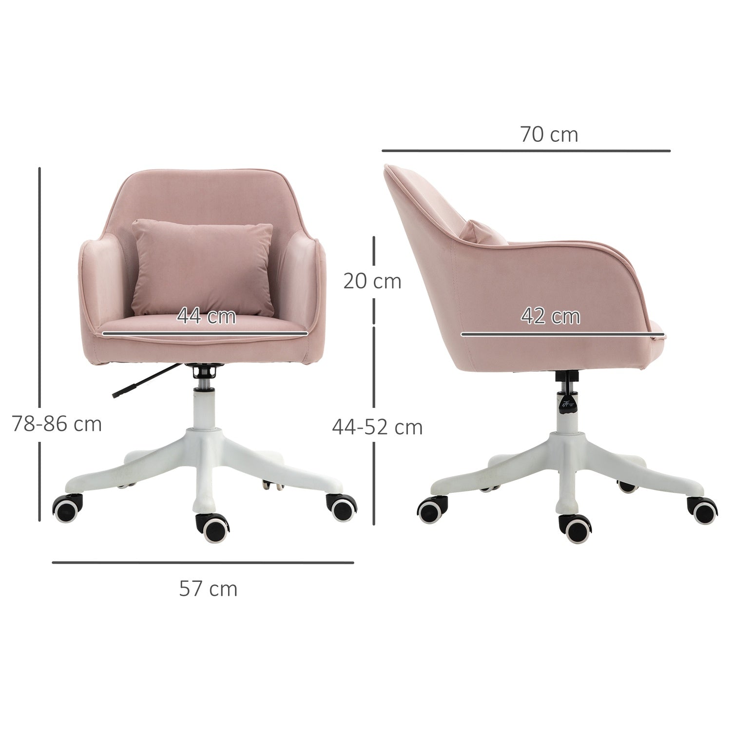 Massagekontorsstol med vibration och justerbara armstöd