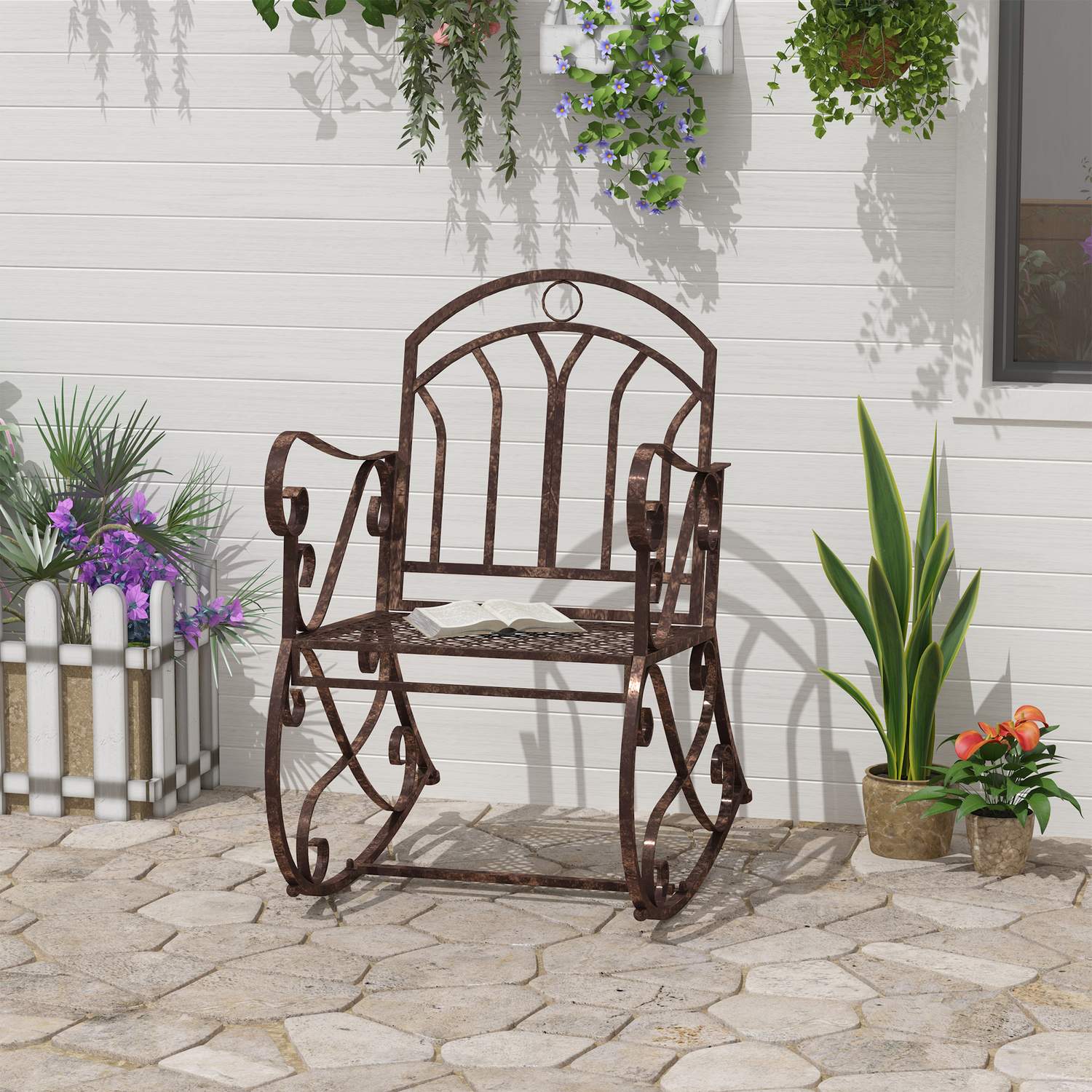 Metall gungstol – elegant bronsfinish