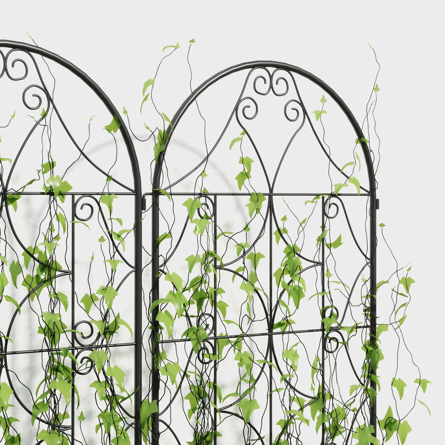 Svart rostfri metallspaljéset för klätterväxter, 50x150 cm