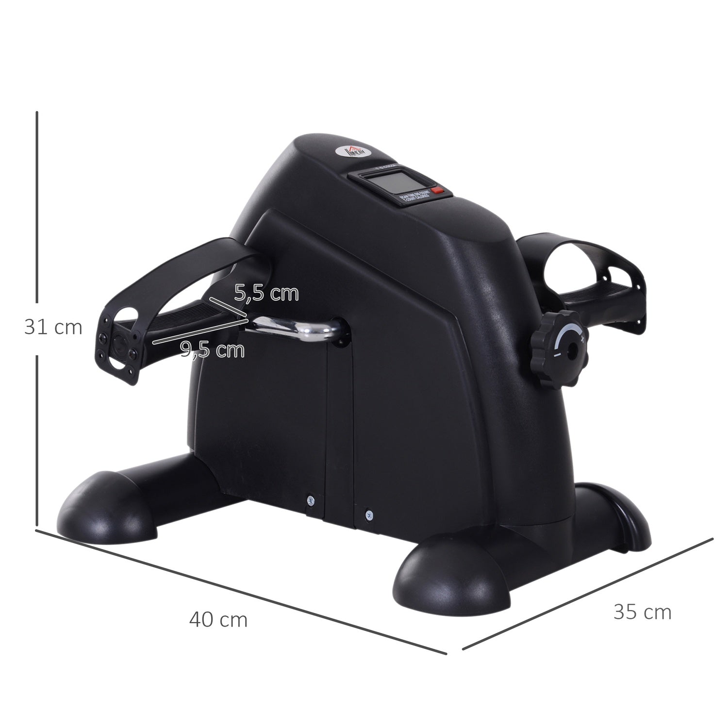 Mini Bike Pedal Trainer, LCD Display, Gjutjärn, Svart