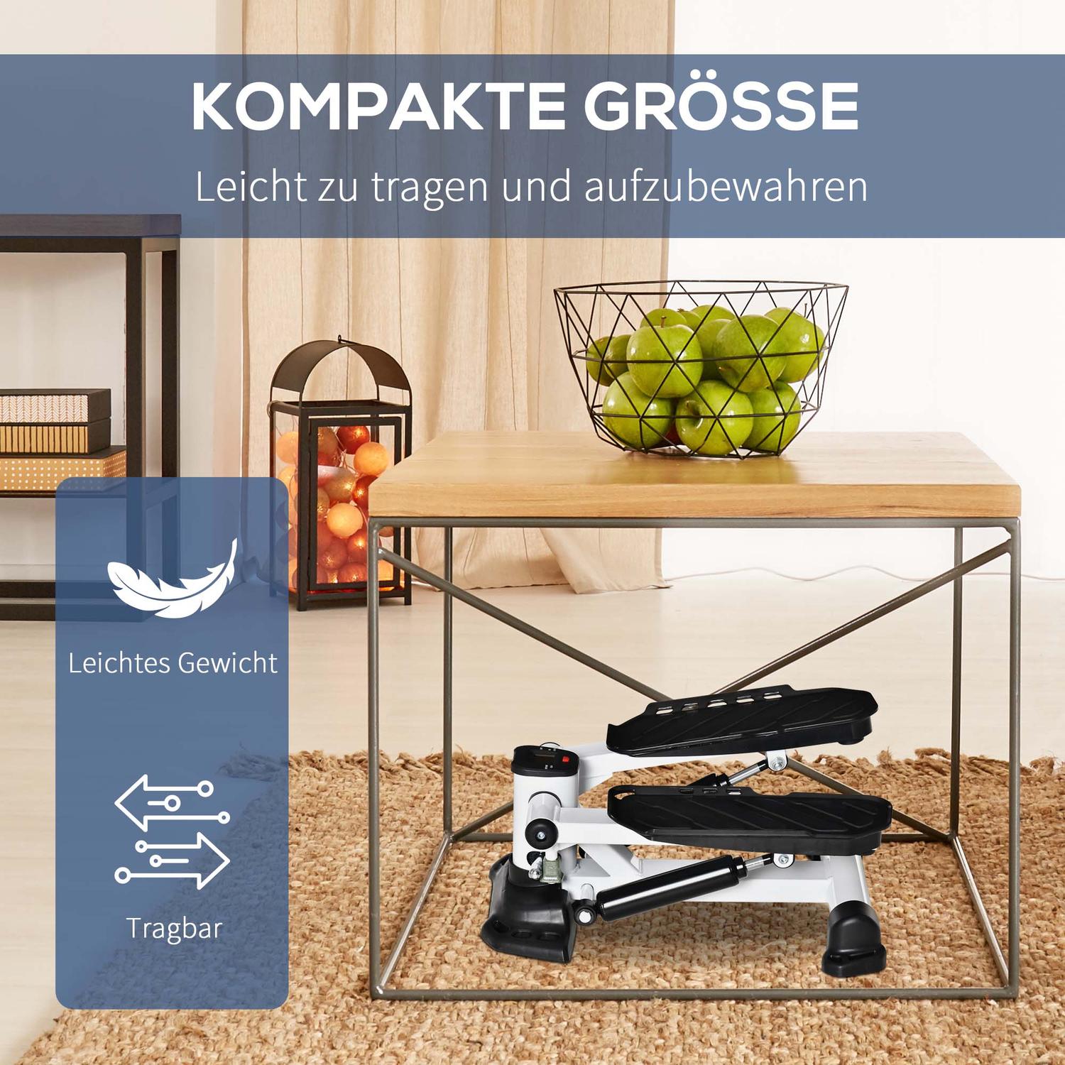 Mini Stepper med LCD, stora pedaler – kompakt träningsutrustning