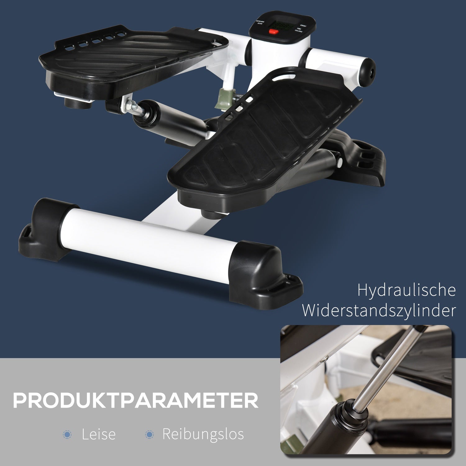 Mini Stepper med LCD, stora pedaler – kompakt träningsutrustning