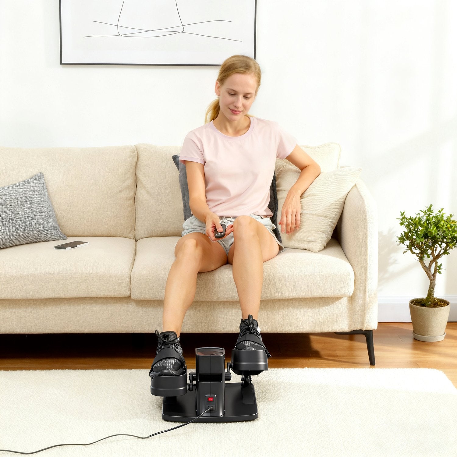 Mini elliptisk trainer, 12 hastigheter, LED-display, fjärrkontroll