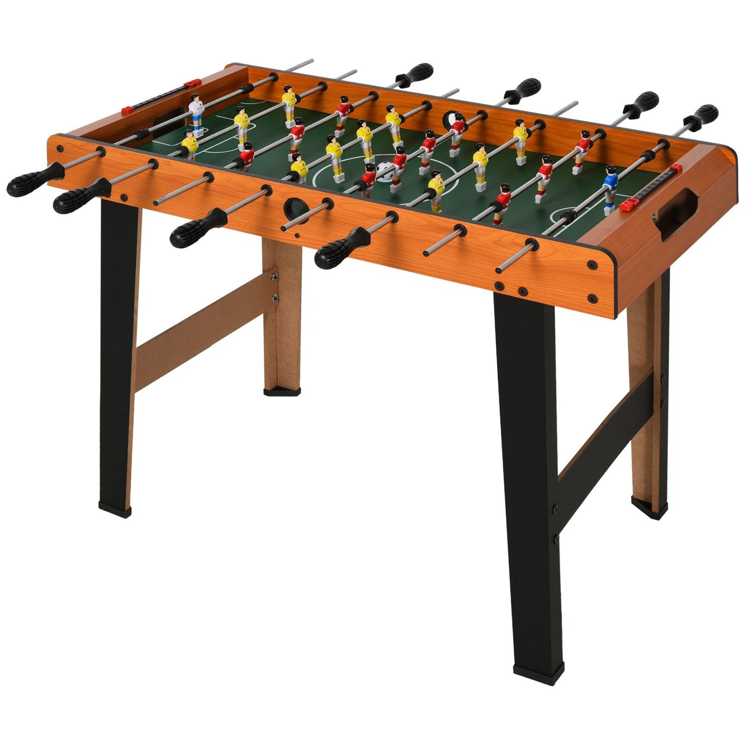 Minifotbollsbord med stänger i rostfritt stål, 84,5x40x61,2 cm, svart