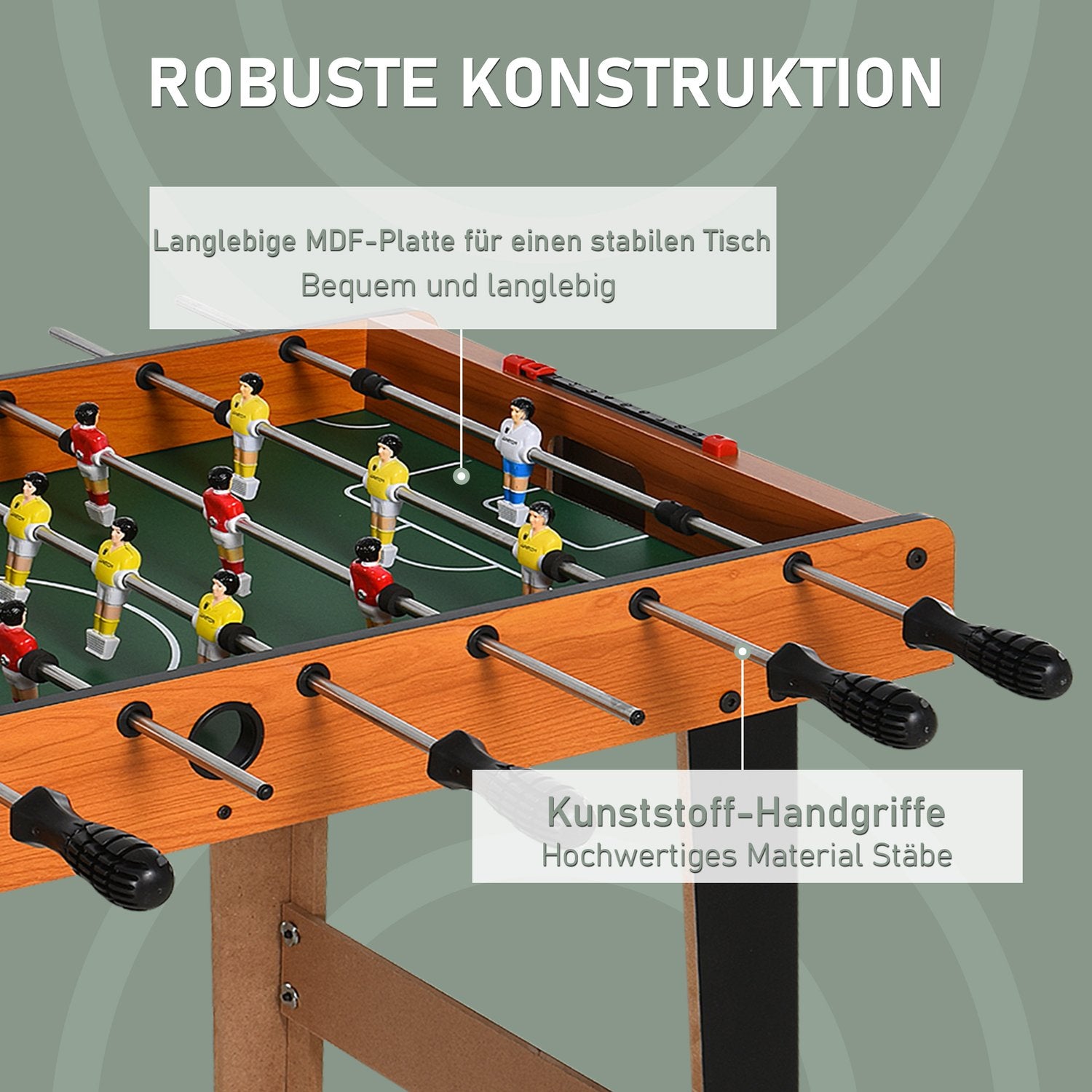 Minifotbollsbord med stänger i rostfritt stål, 84,5x40x61,2 cm, svart
