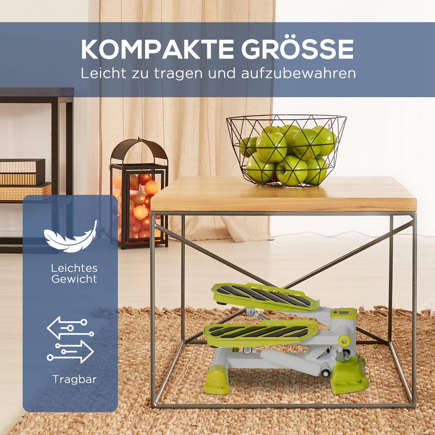 Mini Stepper för hemmet med LCD-skärm, halkfria pedaler