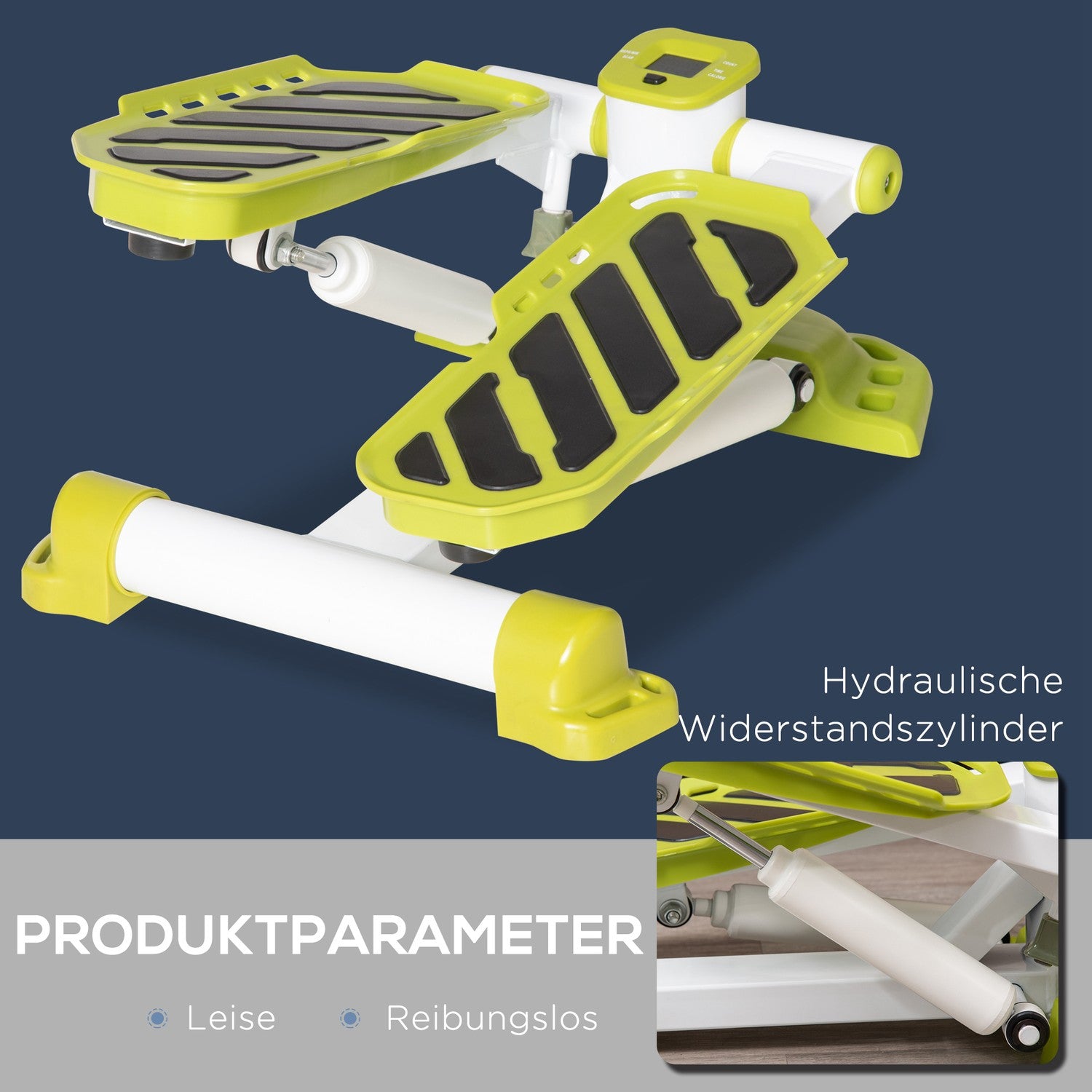 Mini Stepper för hemmet med LCD-skärm, halkfria pedaler